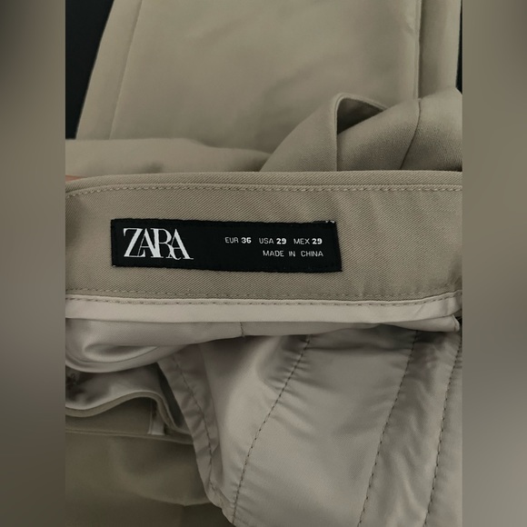 Zara slim fit suit pants color beige - Picture 6 of 6